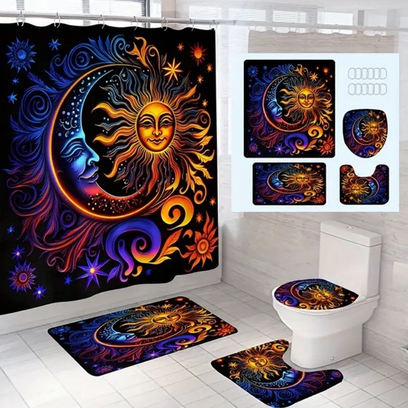 4pc Moon and Sun Bathroom Set NWT - Picture 1 of 10
